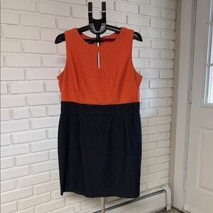 Orange and Black Sleeveless Dress